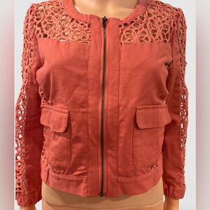 Cotton Crochet bomber Jacket , Esley Anthropologie)